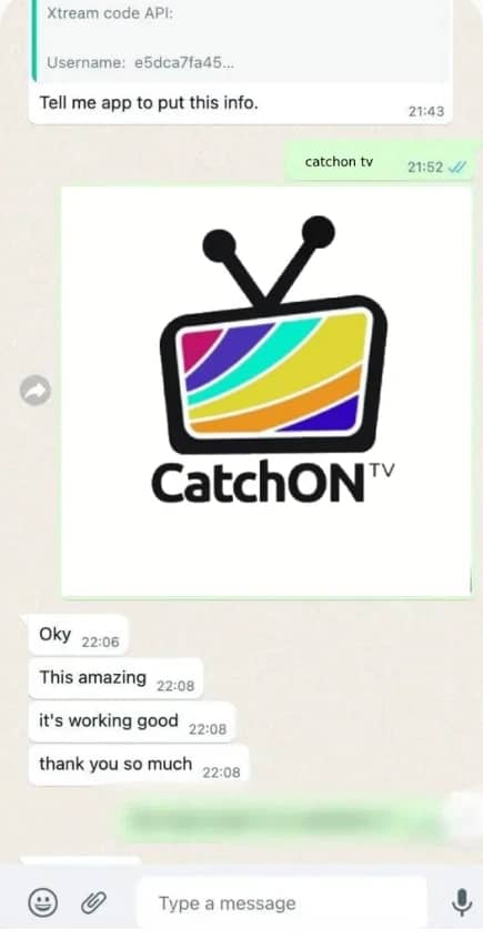 WhatsApp conversation showing finding the right app